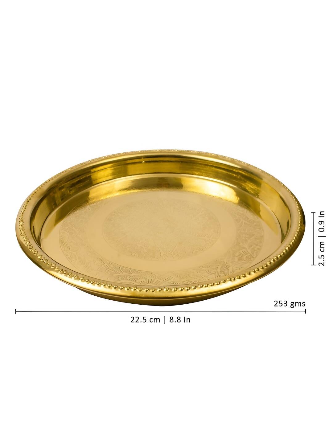 Spillbox Gold-Toned Brass Petal Thalli Round Pooja Essential | Swadesiicart