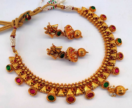 Kemp Antique Multicolor Necklace Set - Mokshi Collections
