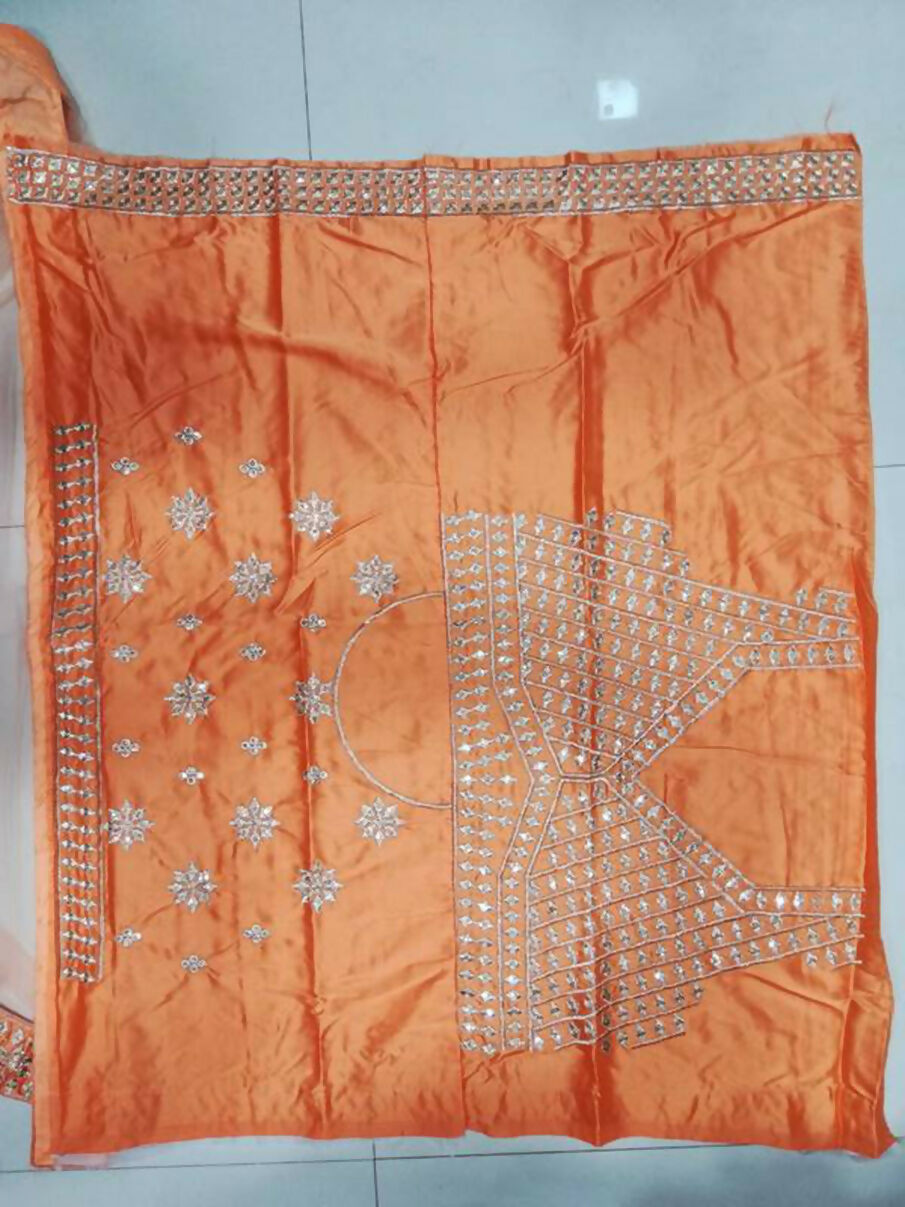 Jyoti Fashion Delightful Orange Sequins, Zari with Embroidered Devsena Silk Lehenga Choli with Dupatta | Swadesiicart