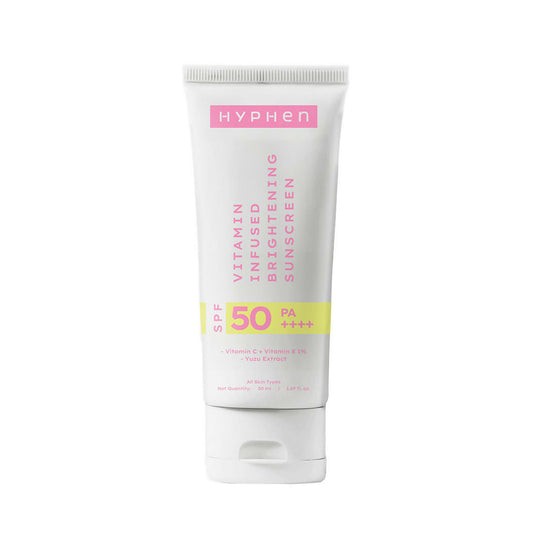 Hyphen By Kriti Sanon Vitamin Infused Brightening Sunscreen SPF 50 PA++++, Brightenens Skin, Reduces Dark spots & Pigmentation, No White Cast | Swadesiicart