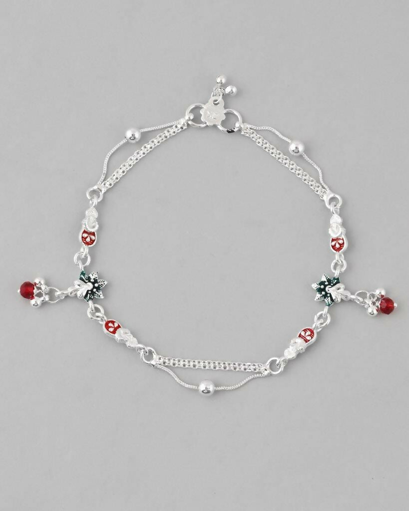 VOJ Set of 2 Traditional Stylish Designer Anklet - Swadesiicart