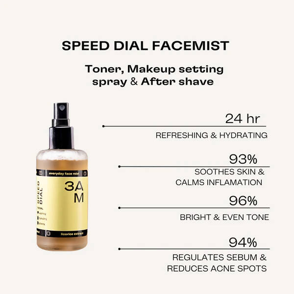 3 AM Speed Dial Hydrating Face Mist Spray | Swadesiicart