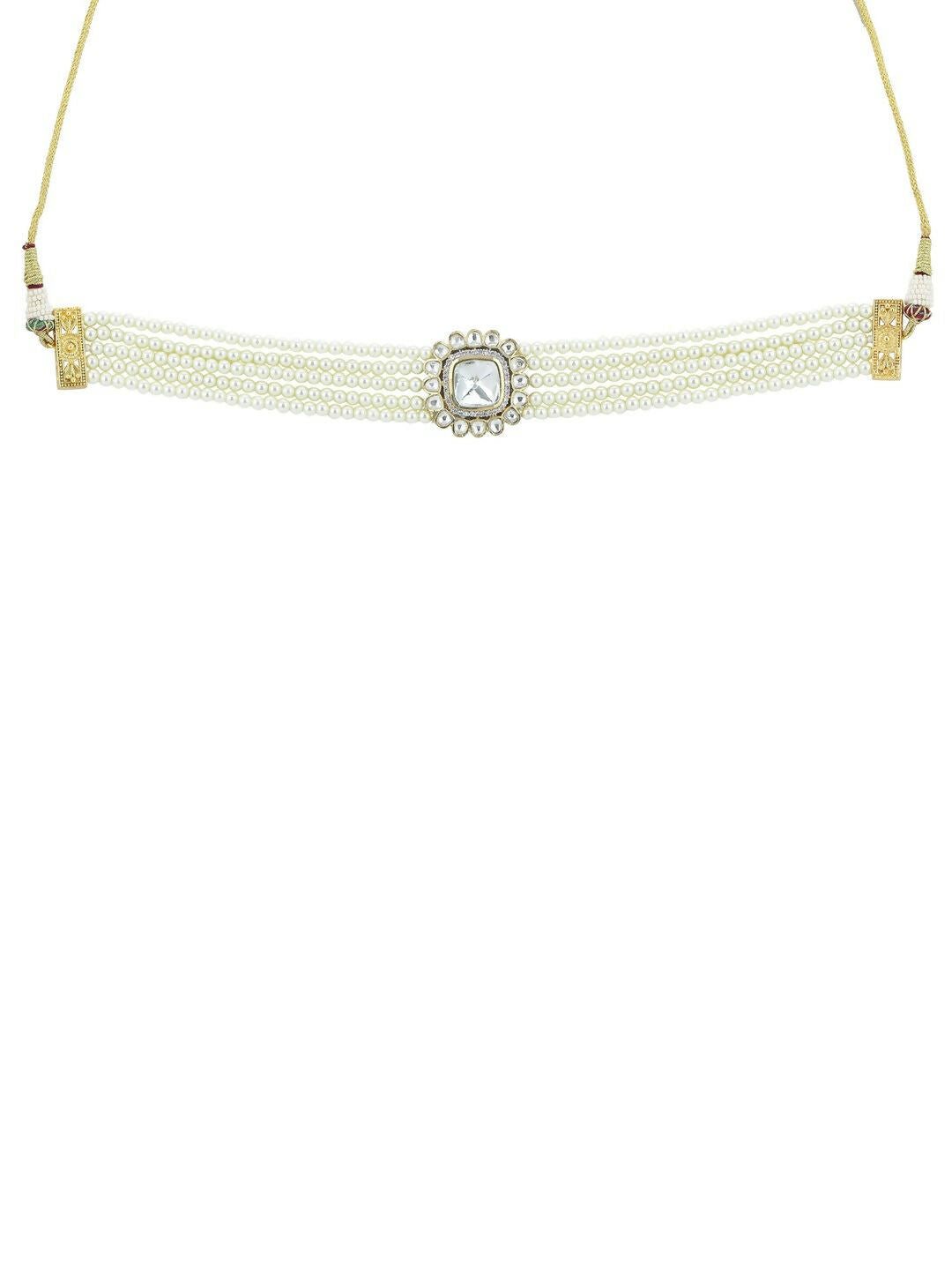 Pearl Kundan Choker- Ruby Raang | Swadesiicart