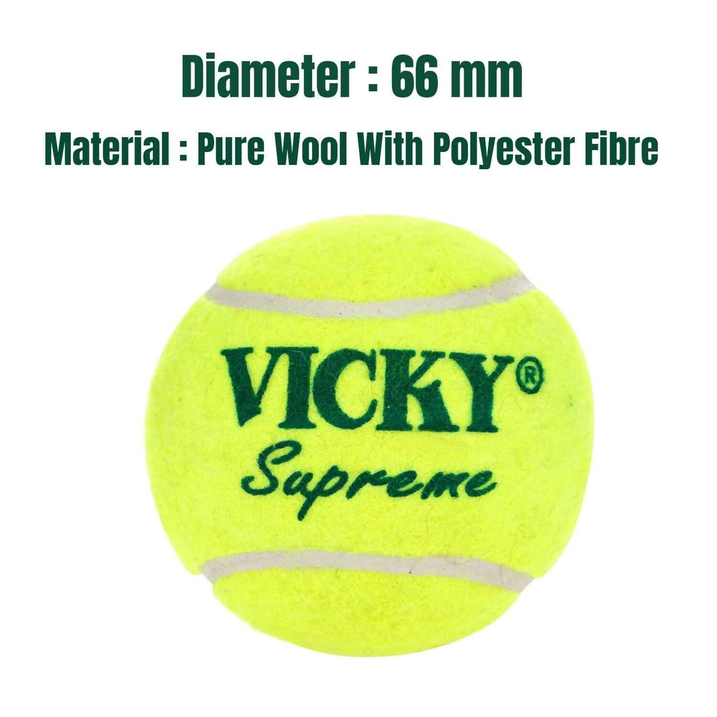 Vicky Supreme Yellow Tennis/Cricket Ball Heavy Multipurposeful Design & Durable Rubber Built - Swadesiicart