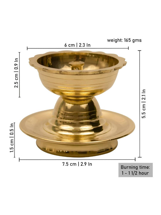 Spillbox Gold-Toned Brass Udupi Nanda Pooja Essential | Swadesiicart