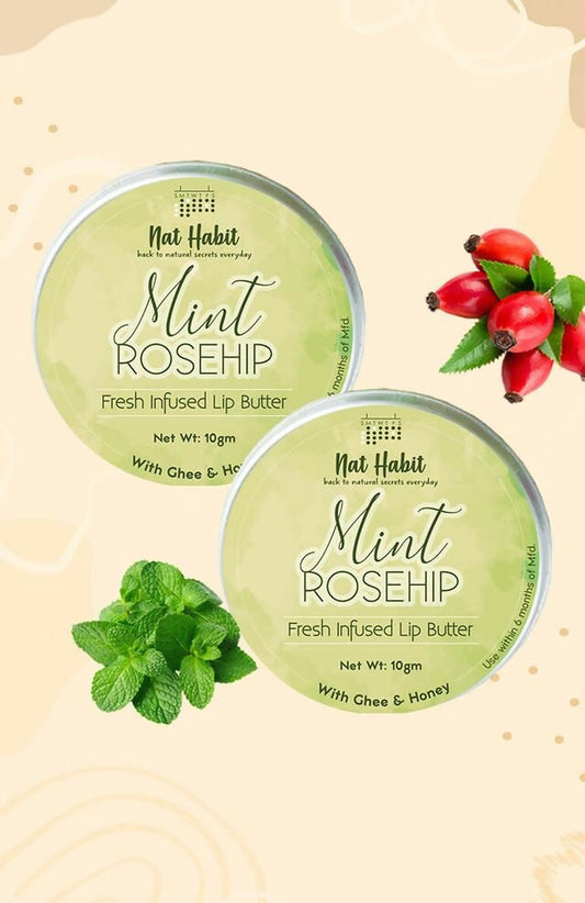 Nat Habit Mint Rosehip Lip Butter - Swadesiicart