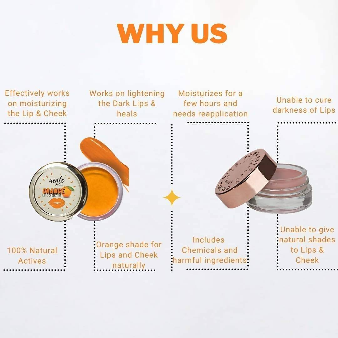 Aegte Organics Orange Peel Lip & Cheek Tint Balm - Swadesiicart