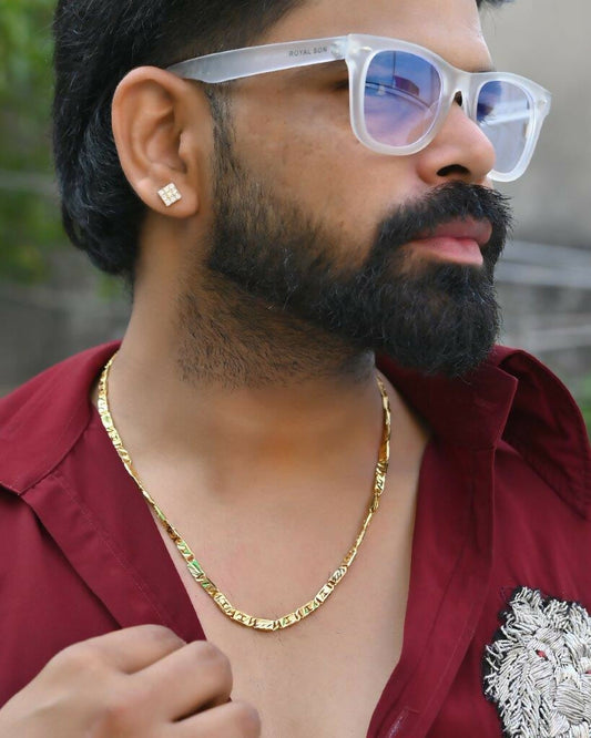 VOJ Gold-Polished Self Designed Biscuit Chain | Swadesiicart