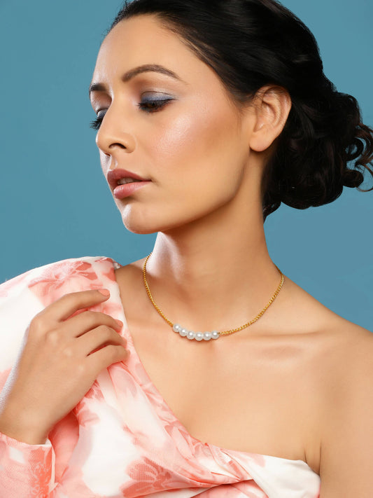 Pearl Neckpiece - Ruby Raang | Swadesiicart