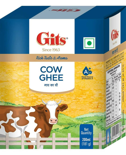 Gits Cow Ghee | Rich Taste & Aroma | Good source of Vitamin A, Delicious, Healthy & Nutritious - Swadesiicart