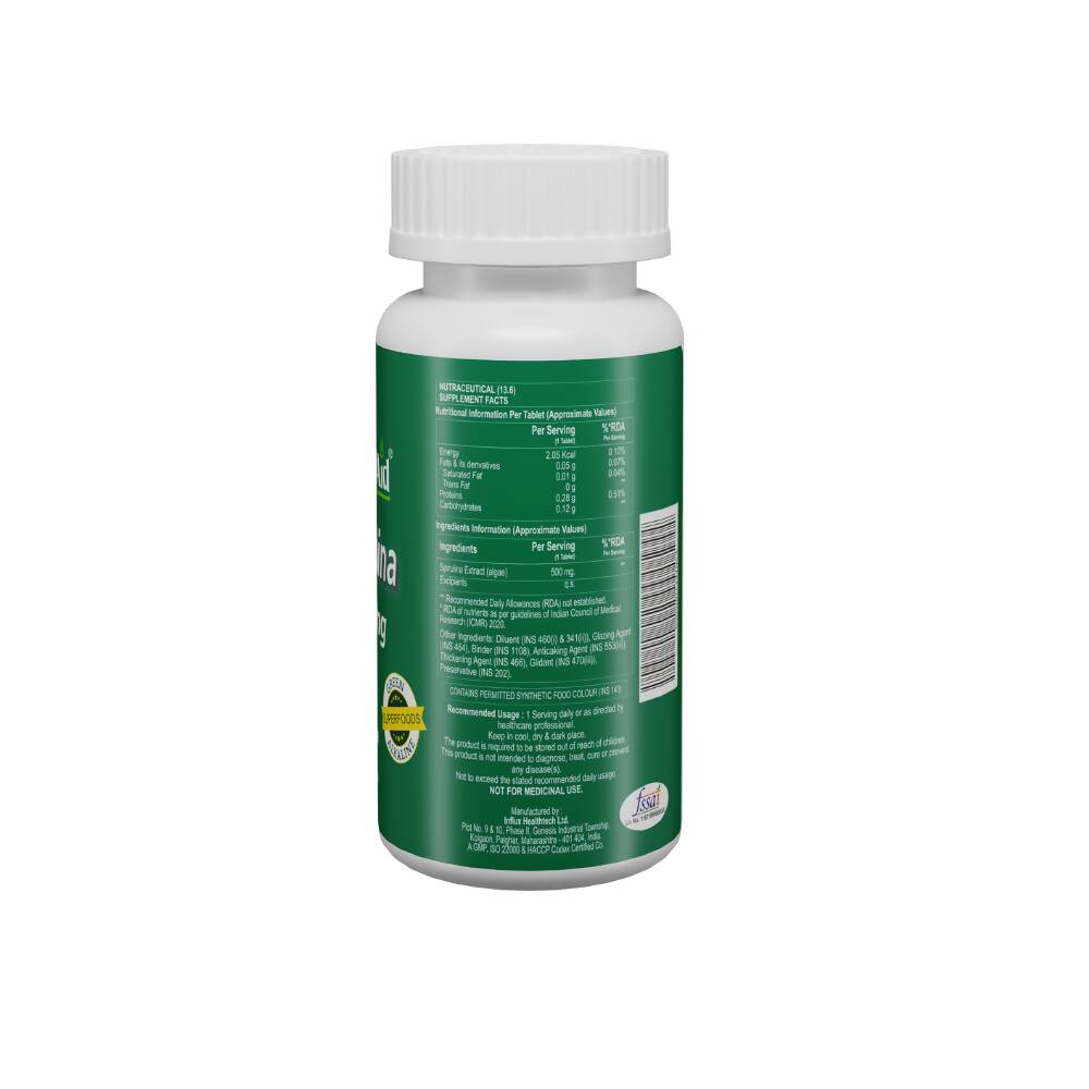 HealthAid Spirulina 500 mg Tablets - Swadesiicart