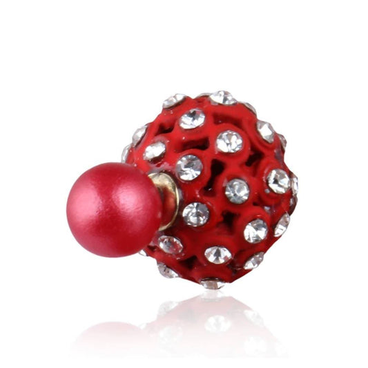 Trendoo Jewelry Gold-Polished Stylish Fancy Red Studs