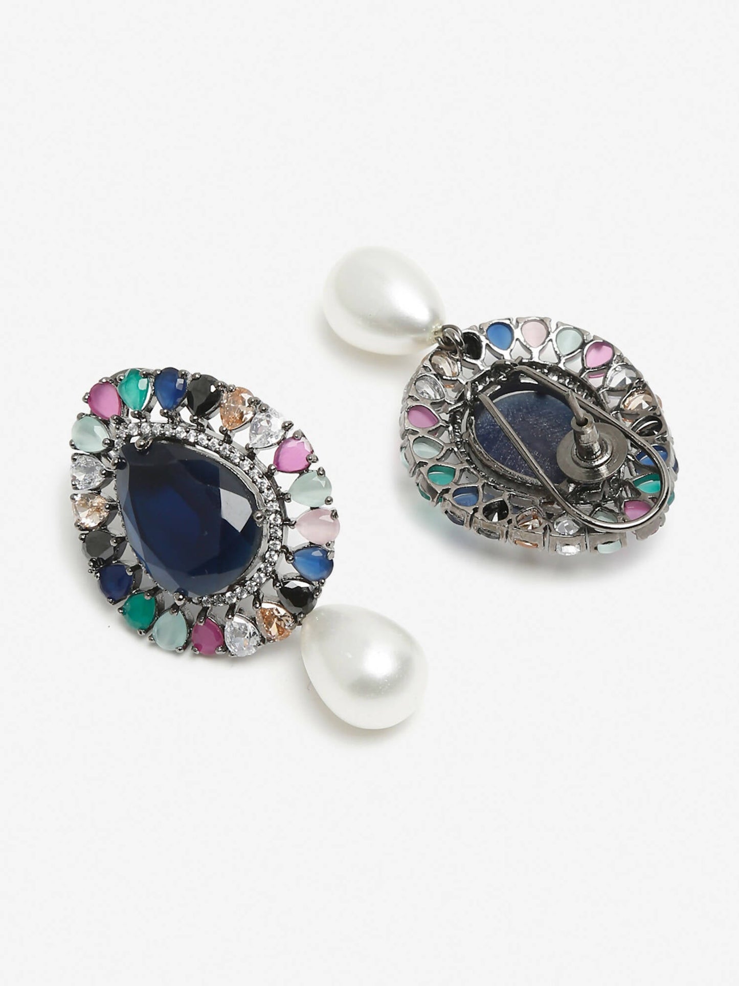 Multicoloured Contemporary Studs Earrings - Ruby Raang - Swadesiicart