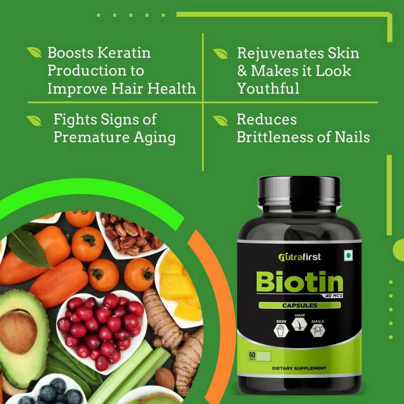 Nutrafirst Biotin Capsules - Swadesiicart
