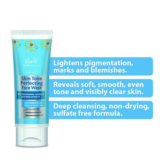 Iba Advanced Activs Ultra White Skin Tone Perfecting Face Wash - Swadesiicart