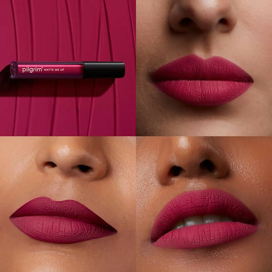 Pilgrim Liquid Matte Lipstick with Hyaluronic Acid - Kinky Pink - Swadesiicart