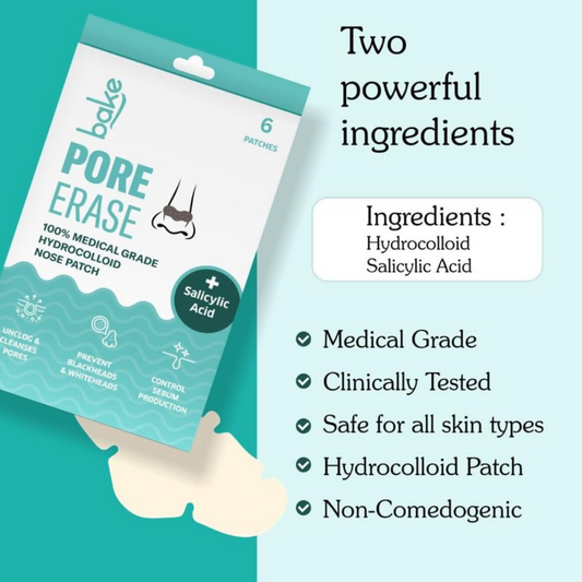 Bake 2% Salicylic Acid Pore Erase Nose Strips - Pore Erase Combo | Swadesiicart