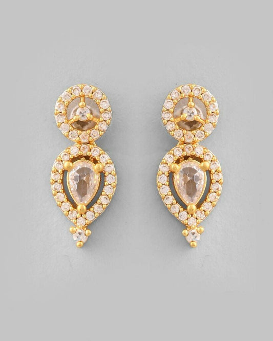 VOJ Gold-Polished AD-Studded Jewellery Set