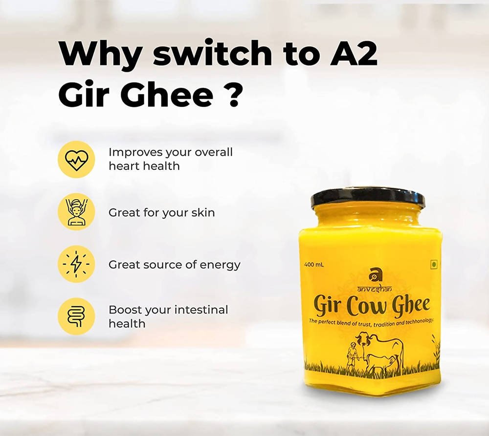 Anveshan Gir Cow Ghee | Vedic Bilona Method Ghee | Organic Ghee From Desi Cow Milk | Swadesiicart