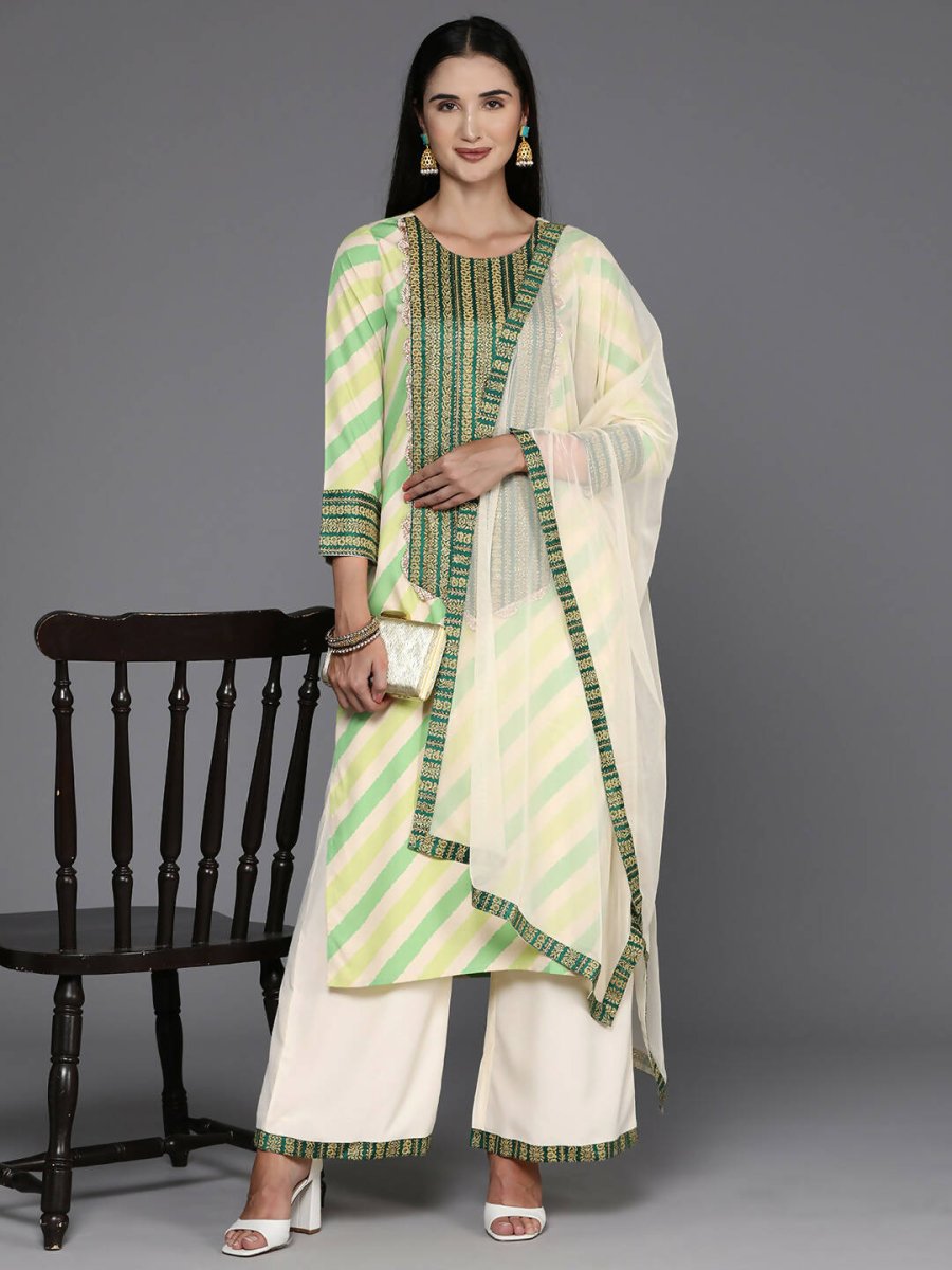 Ahalyaa Women's Traditional wear Kurta Set - Off White | Swadesiicart