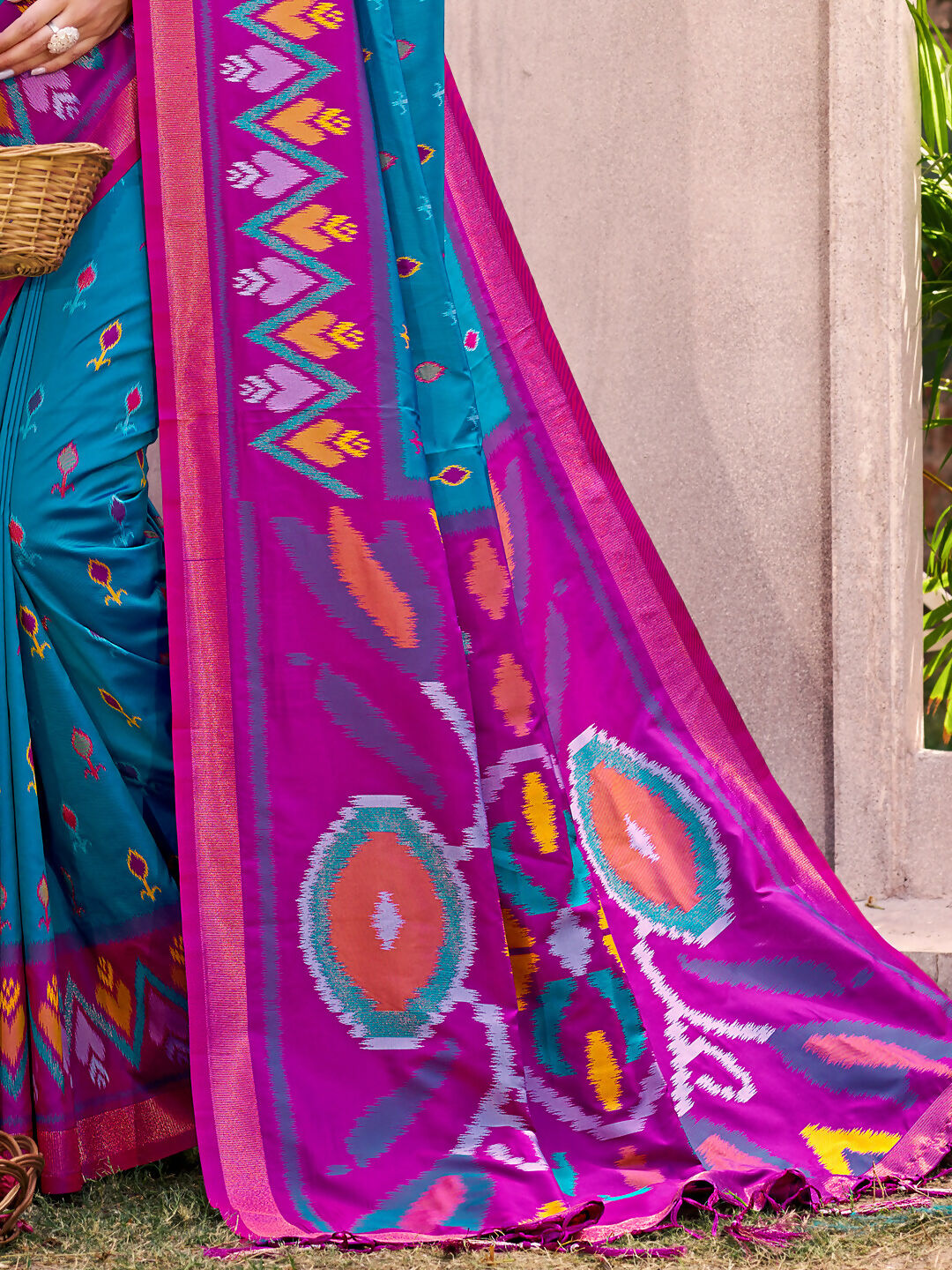 Shree Shyam Fashion Sea Green Pochampally Silk Saree
