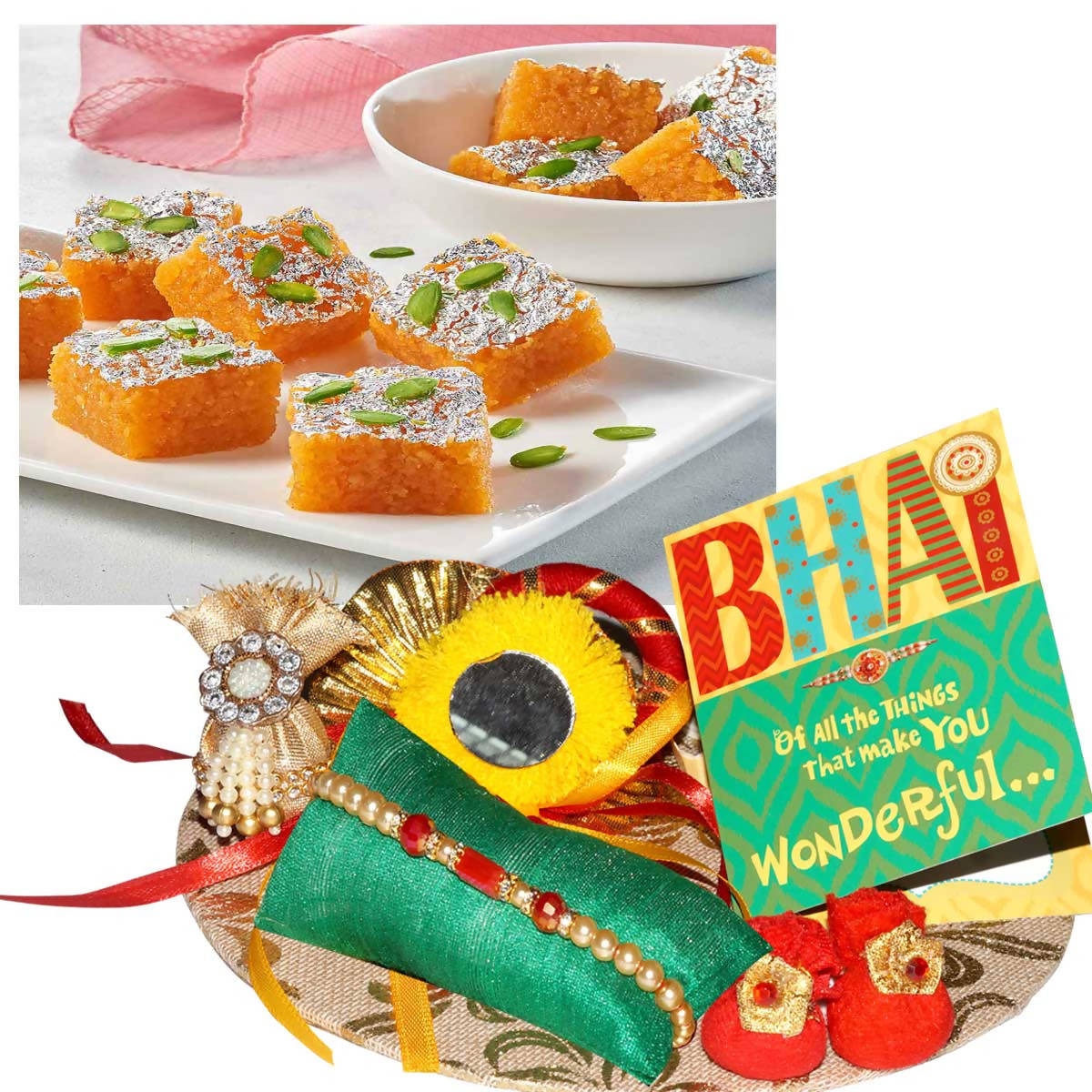 Bikanervala Moongdal Burfi Rakhi Gift | Swadesiicart