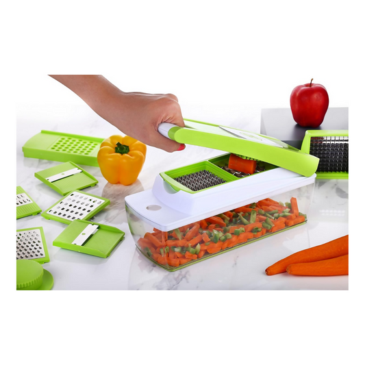 Signoraware 14 in 1 Multi-Purpose Vegetable and Fruit Chopper - Multicolour, Plastic Body - Swadesiicart