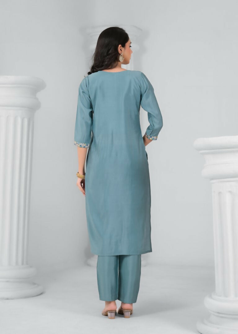 Ethnic Festive Wear Chanderi Tile Stitched Suit With Dupatta - Tanisha | Swadesiicart