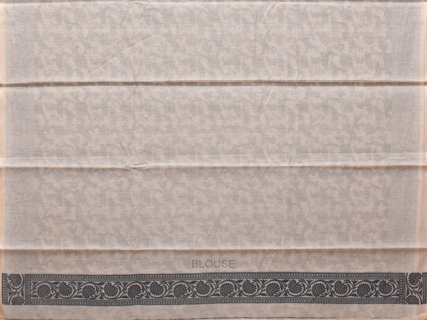 White Cut Work Sico Cotton Saree with All Over and Border Design - Global Threads | Swadesiicart
