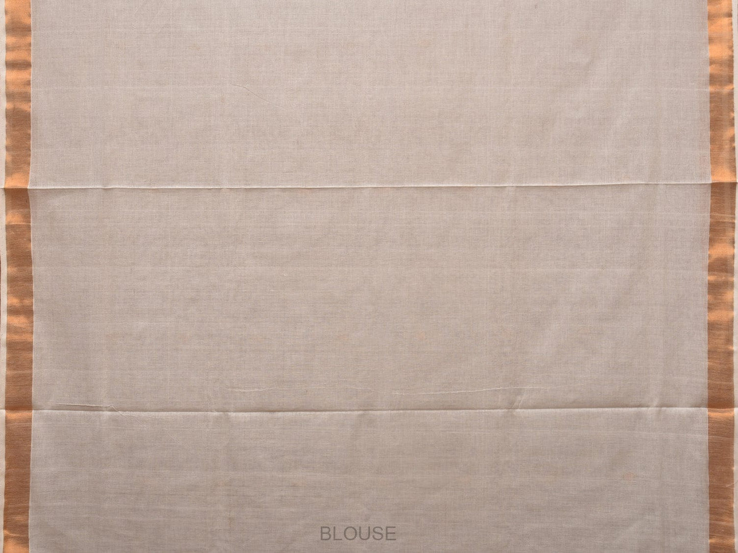 White Khadi Cotton Handloom Saree with Parrots Pallu Design - Global Threads | Swadesiicart