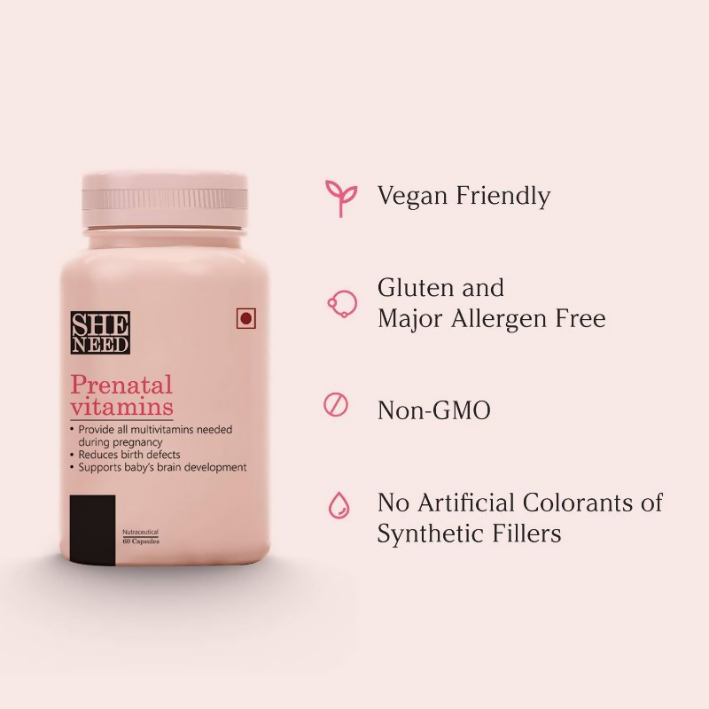 SheNeed Prenatal Vitamins Tablets Provides Nutrients Needed | Swadesiicart