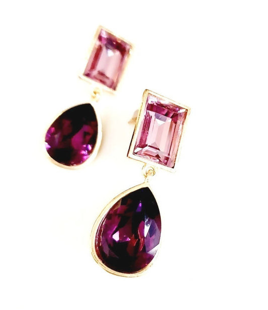 Bling Accessories Swarovski Light Amethyst Earrings | Swadesiicart