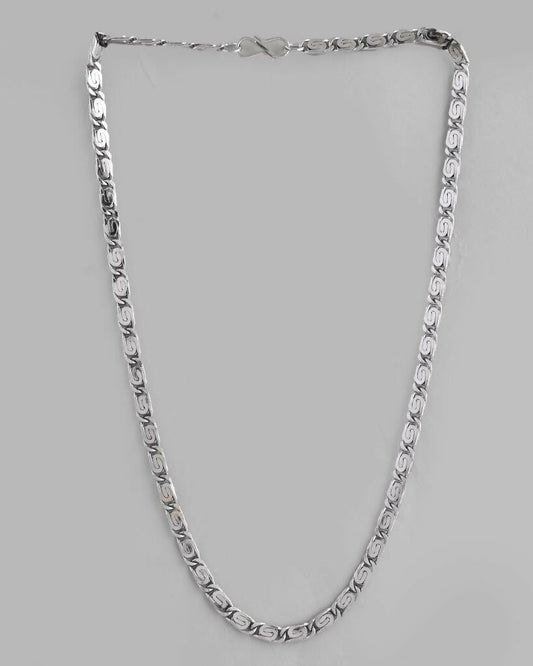 VOJ Men Silver Plated Stainless Steel Chain | Swadesiicart