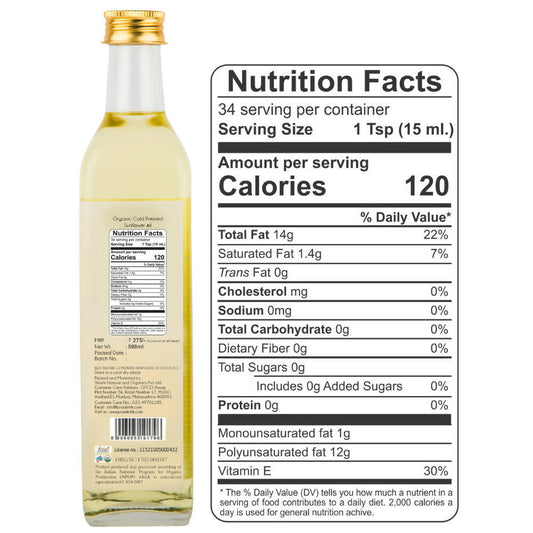Praakritik Organic Cold Pressed Sunflower Oil - Swadesiicart
