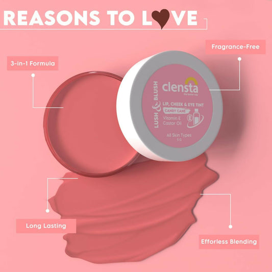 Clensta Lip Cheek Tint - Candy Cane - Swadesiicart