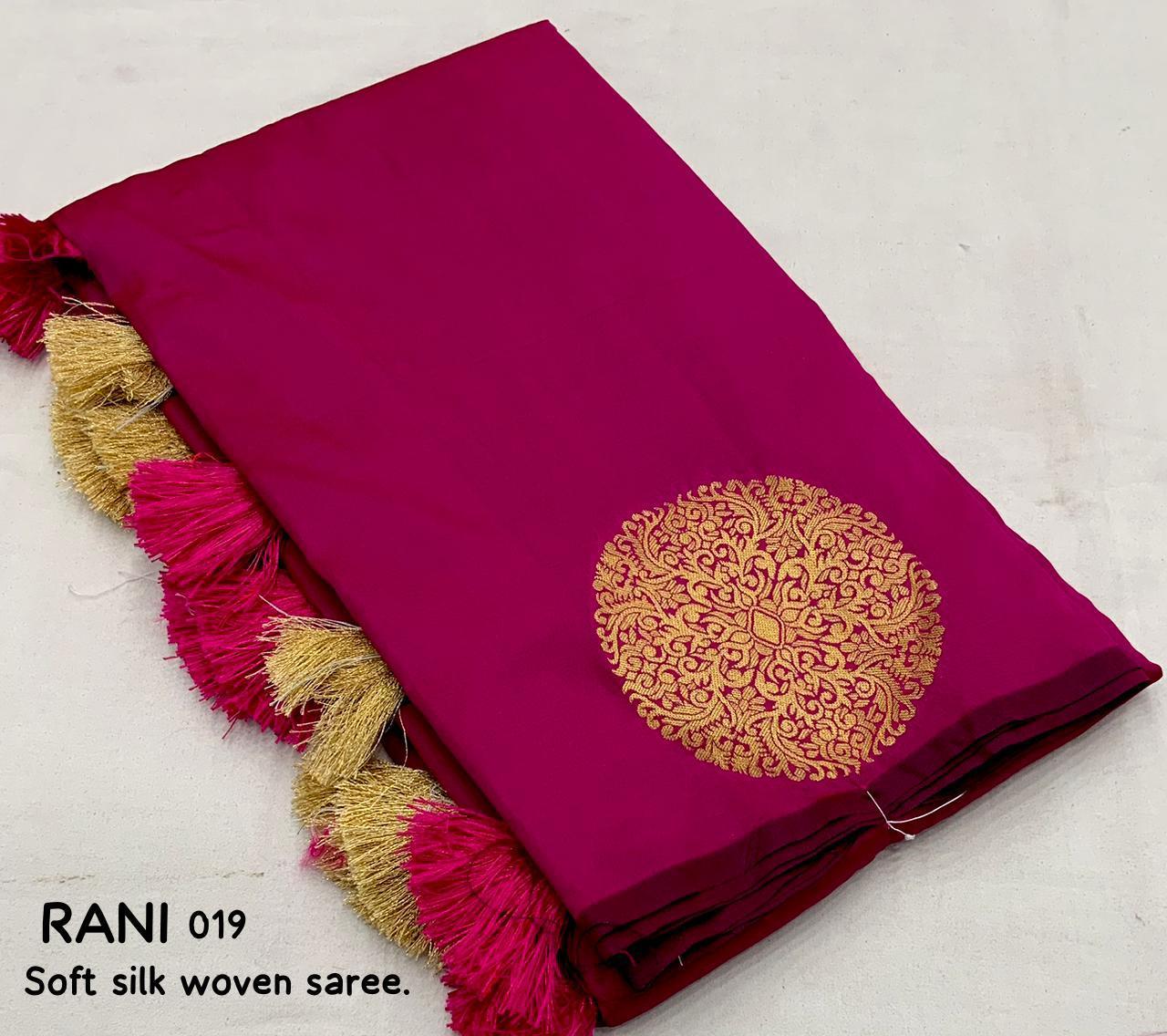 Rani Silk Woven Saree with Unstitched Blouse - Hiral Fashion | Swadesiicart