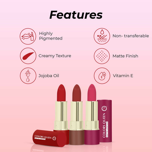 Colors Queen Lippie Stick Matte Lipstick - Mapple Magenta