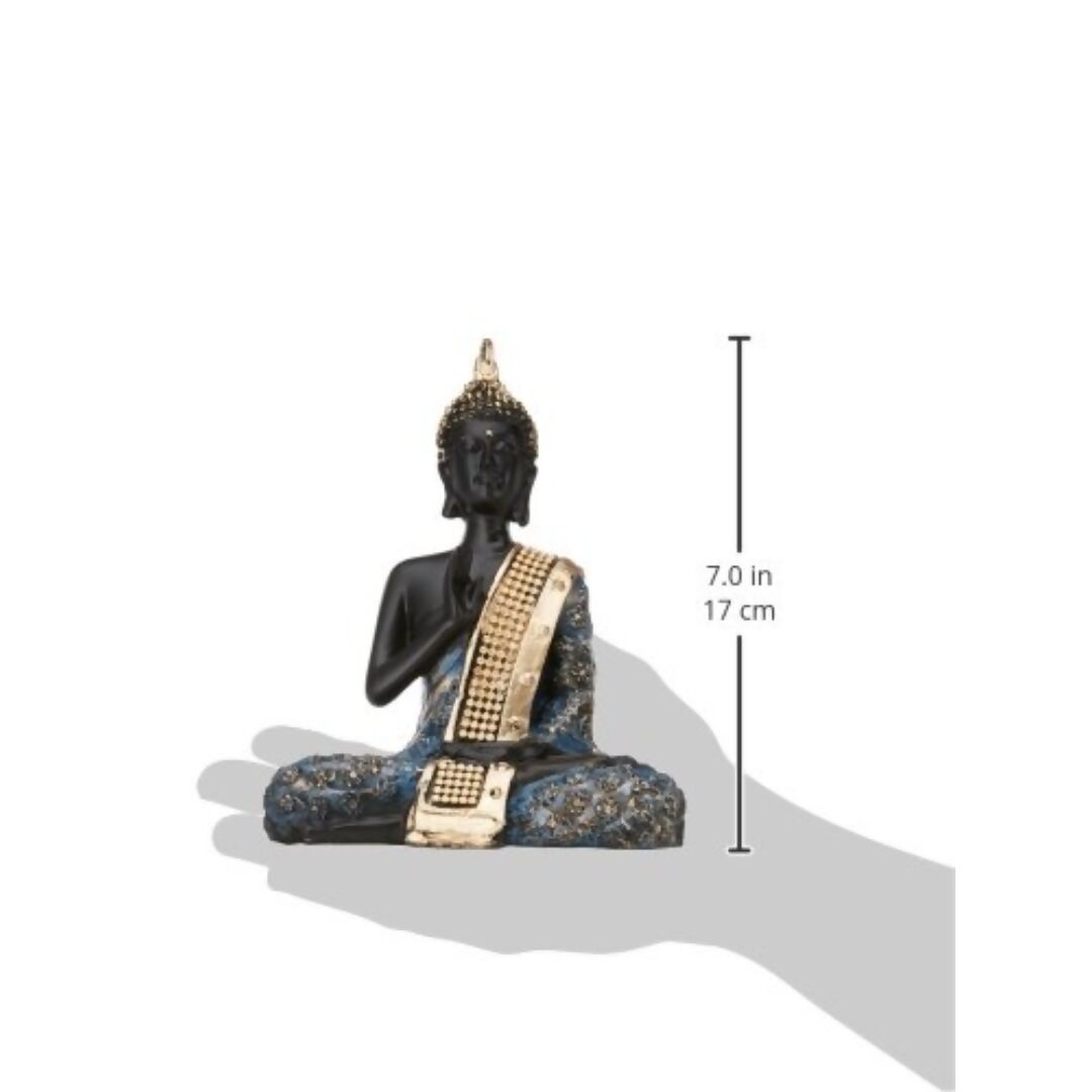 Swadesiicart Handcrafted Meditating Lord Buddha Polyresin Idol