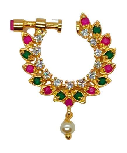 Multicolor AD Nose Ring (Right Side) | Swadesiicart