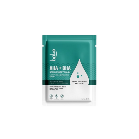Bake AHA + BHA Serum Sheet Mask | Swadesiicart
