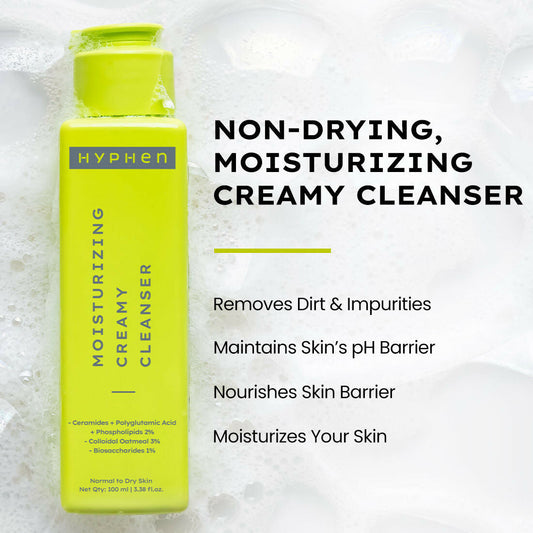 Hyphen By Kriti Sanon Moistuzing Creamy Cleanser, Hydration & Gentle Cleansing For Dry Skin - Swadesiicart