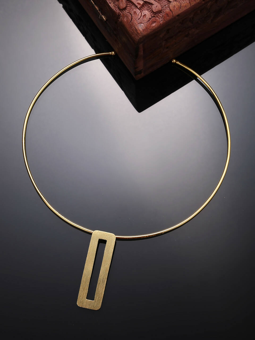 NVR Women Gold-Polished Circular Choker Necklace | Swadesiicart