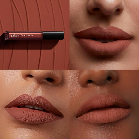 Pilgrim Liquid Matte Lipstick with Hyaluronic Acid - Nude Obsessed - Swadesiicart