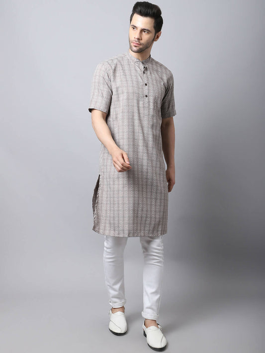 Even Apparels Yellow Pure Cotton Men's Kurta With Band Collar | Swadesiicart