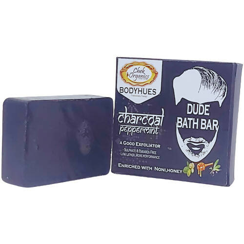 Chek Organics Charcoal Peppermint Dude Bath Bar - Swadesiicart
