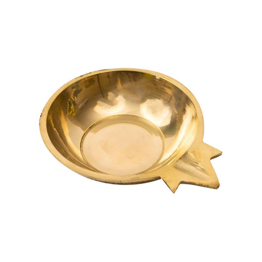 Spillbox Gold-Toned Brass Agal Vilakku Diya Round Pooja Essential | Swadesiicart