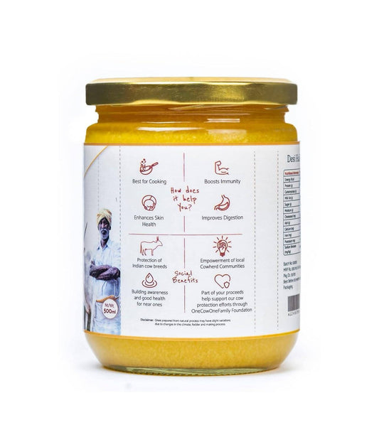 Kudej Desi Hallikar Cow A2 Ghee | Organic Desi Gir Cow Ghee | Made From Grass Fed Cow's Milk | Swadesiicart