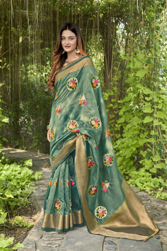 Vamsee Nikita Rama Cotton Saree - Swadesiicart