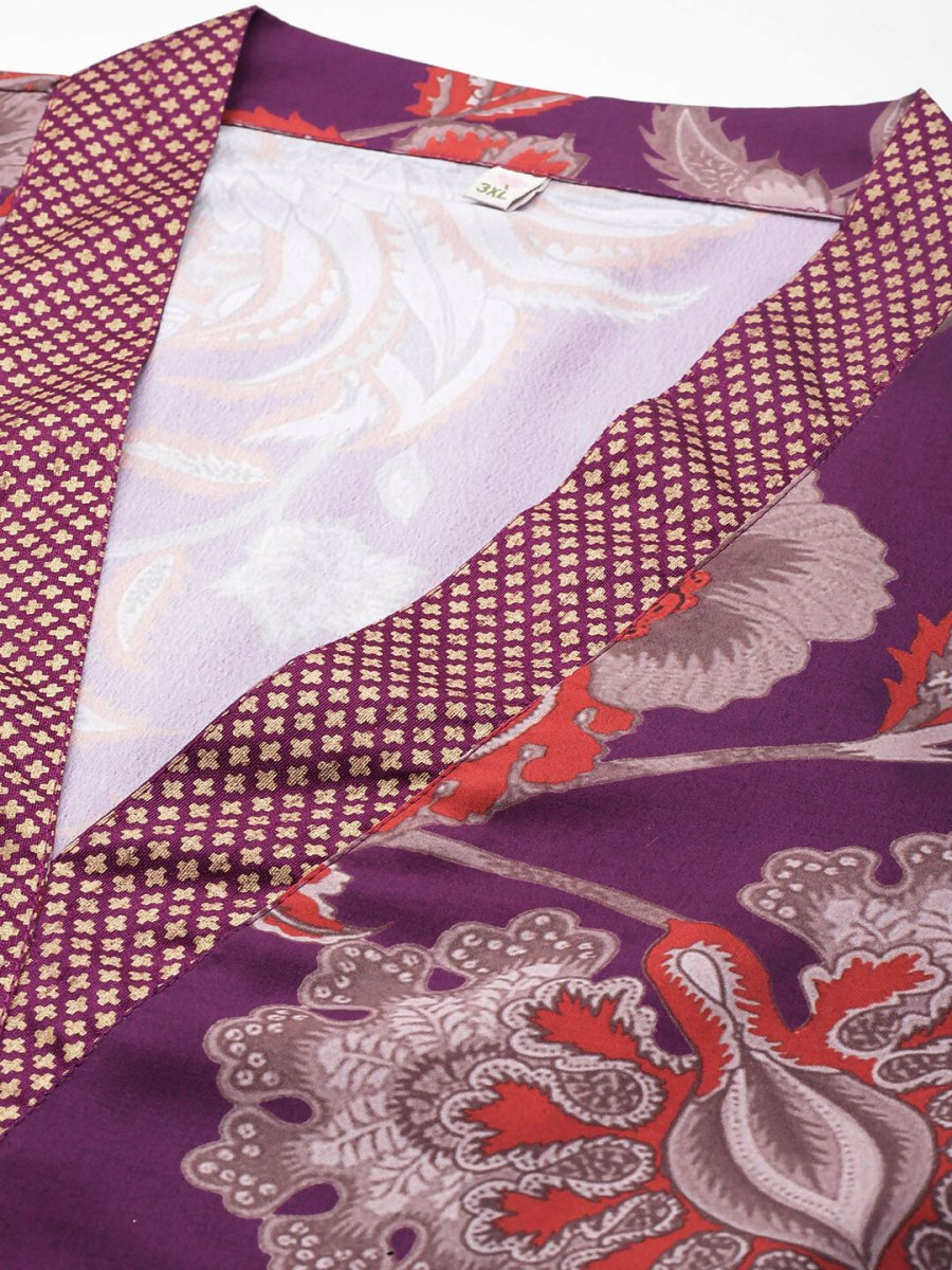 Ahalyaa Women's Traditional wear Kurta Set - Purple | Swadesiicart