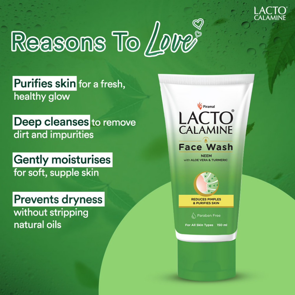 Lacto Calamine Facewash With Neem, Aloe Vera & Turmeric - Swadesiicart